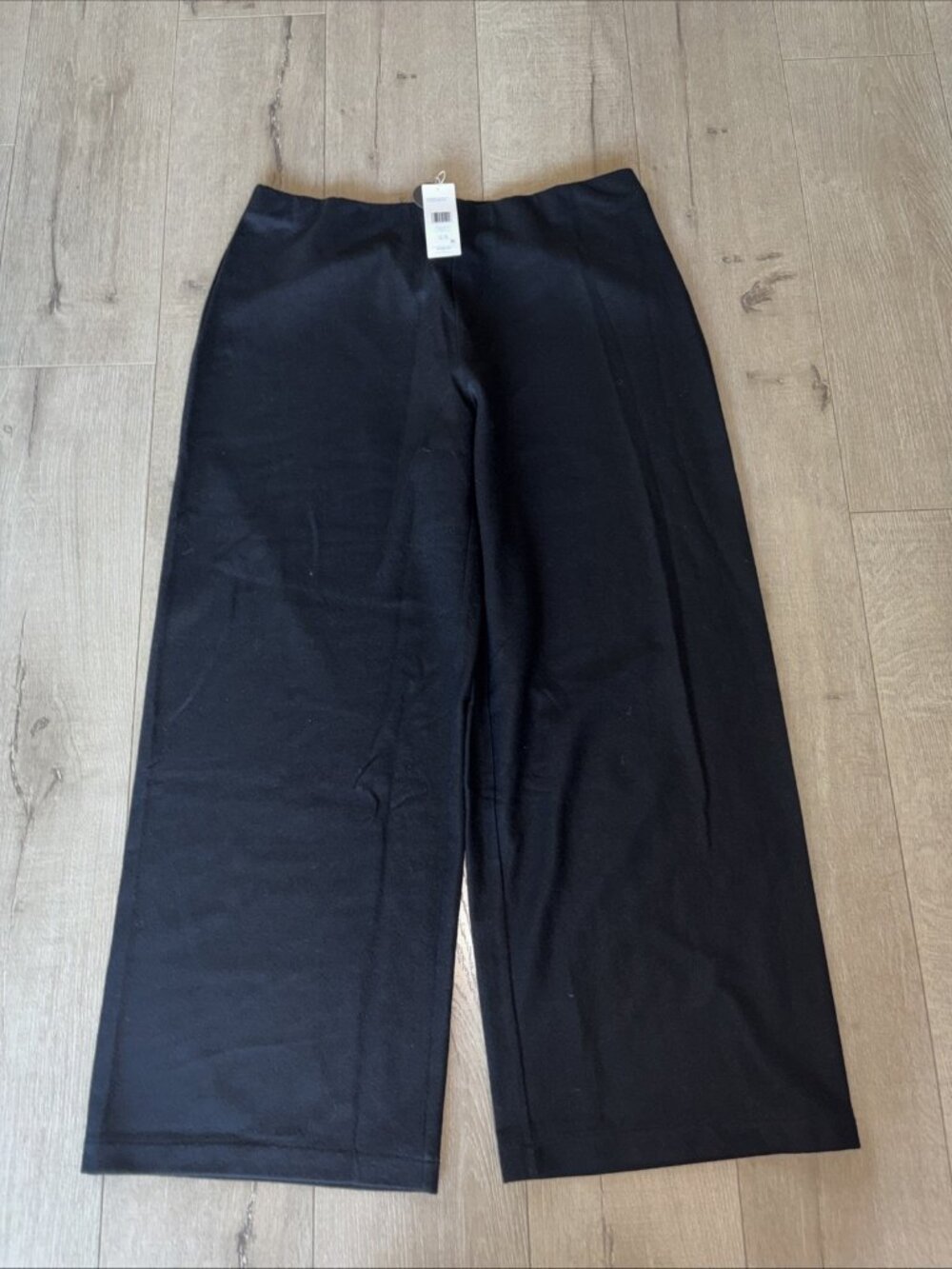NWT Eileen Fisher Wool Black Wide Leg Pants Full Length NWT MSRP $268